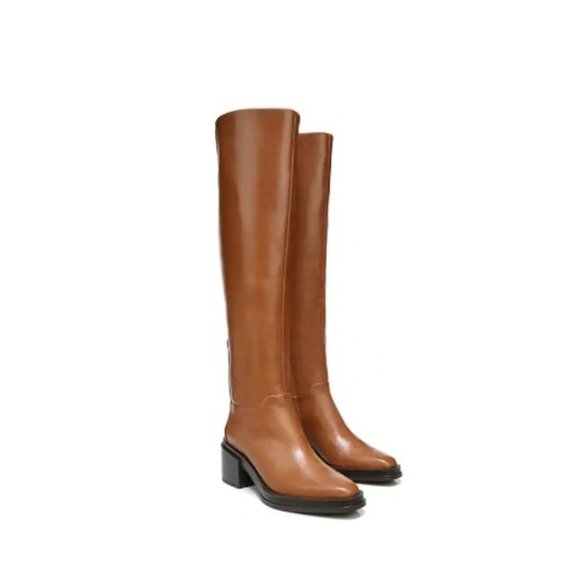 Franco Sarto Women's Dorica Cognac Leather Knee High  Riding Boot - 8.5 - Picture 1 of 7